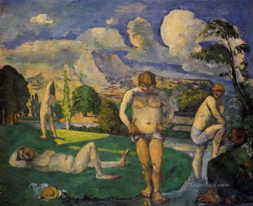  Bathers Art - Bathers at Rest 1877 Paul Cezanne Impressionistic nude